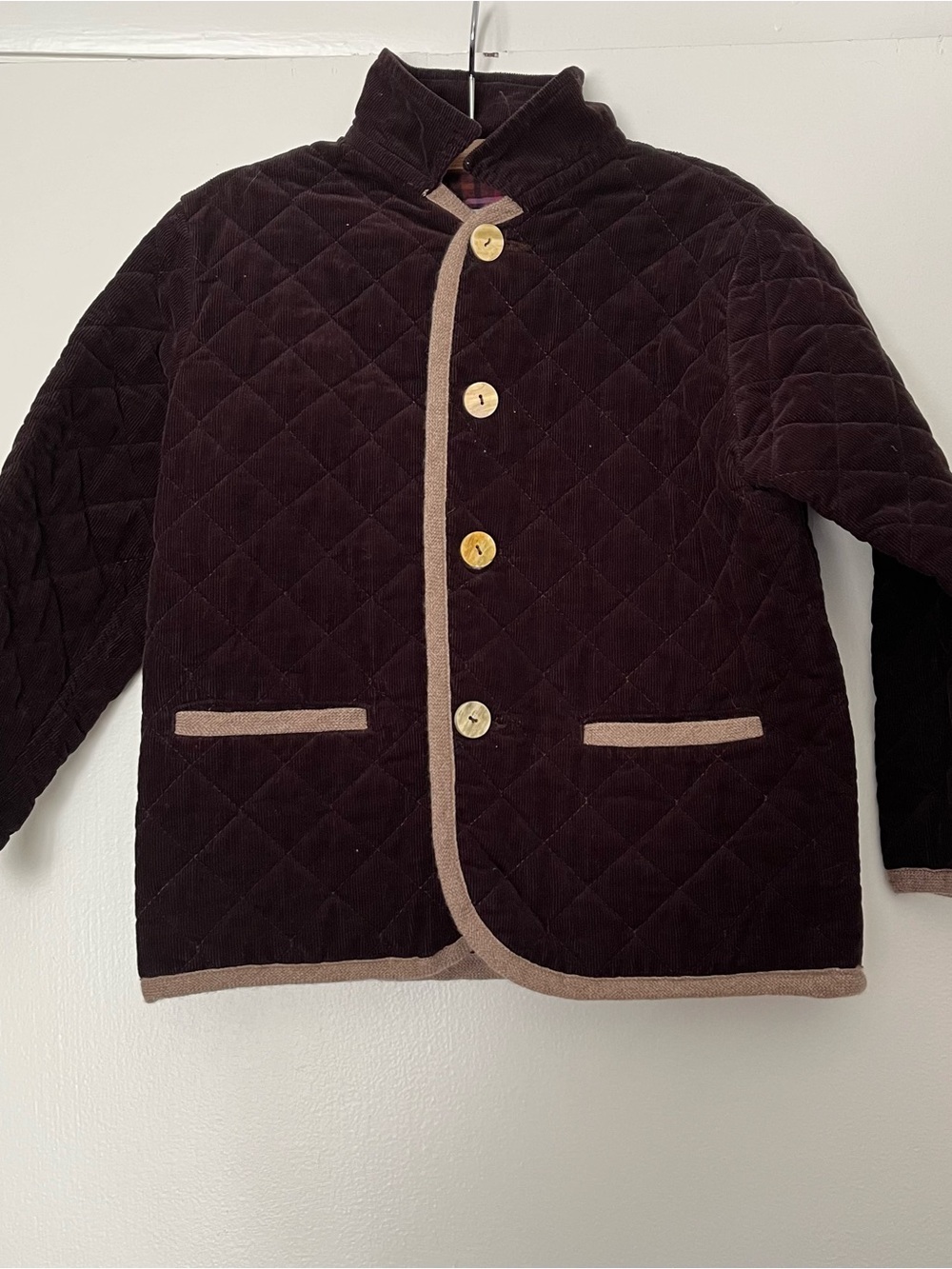 Papo D’anjo girls brown quilted corduroy barn jacket 8